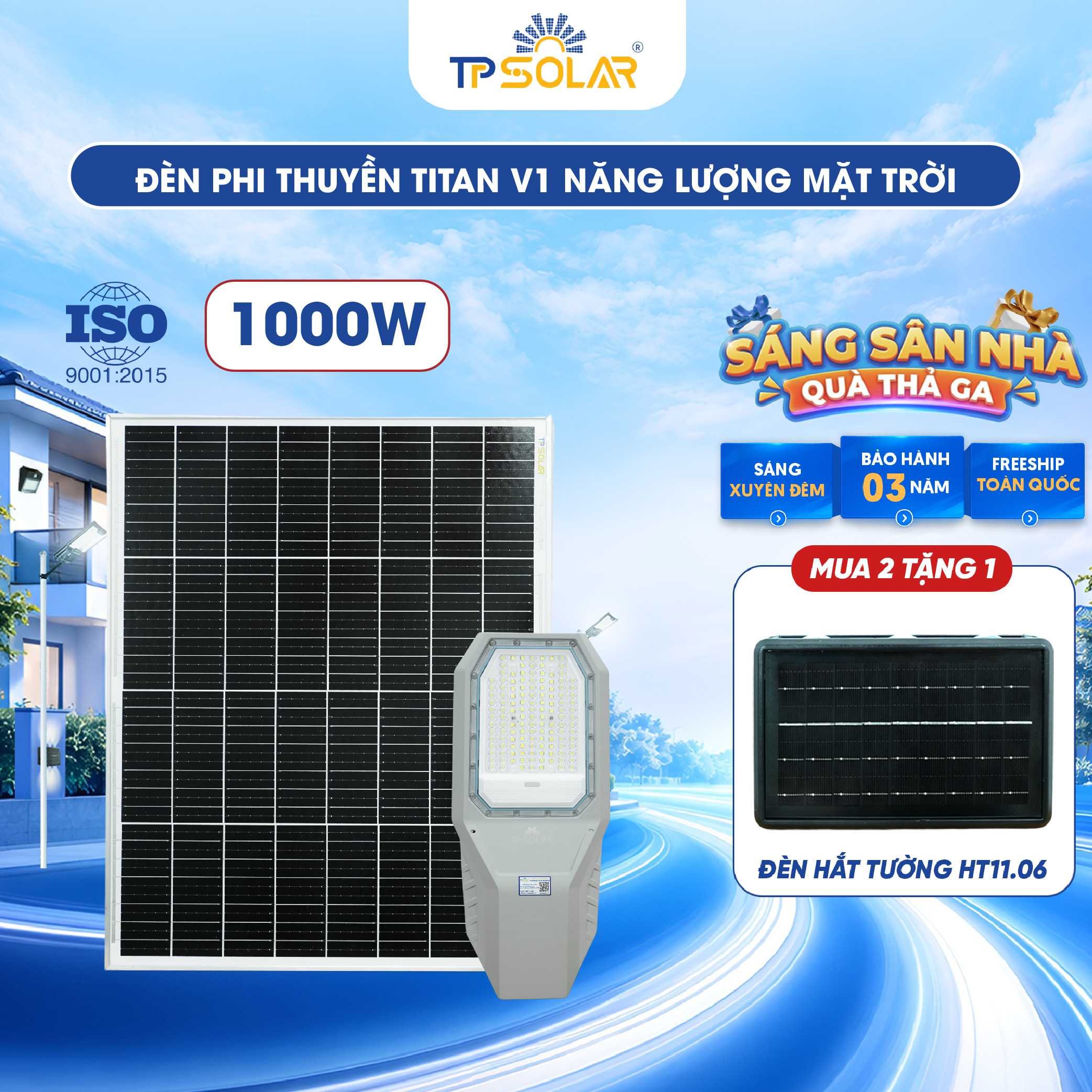 Đèn phi thuyền TITAN V1 năng lượng mặt trời TP SOLAR PRO PT21