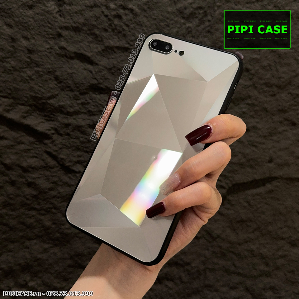 Ốp Lưng iPhone 7 Plus / 8 Plus - Kim Cương 6D - Bạc