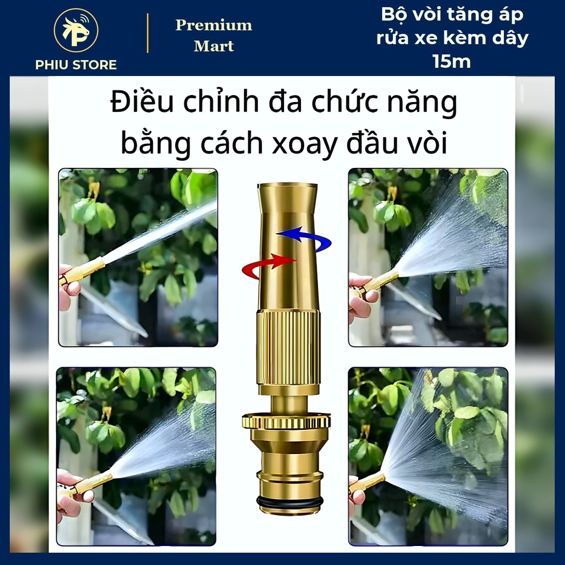 Dây Xịt Rửa Xe 15m - Bộ Vòi Tăng Áp Rửa Xe kèm Dây 15m, Dây Xịt Rửa Xe Áp Lực - PHIU STORE_thumbnail_2