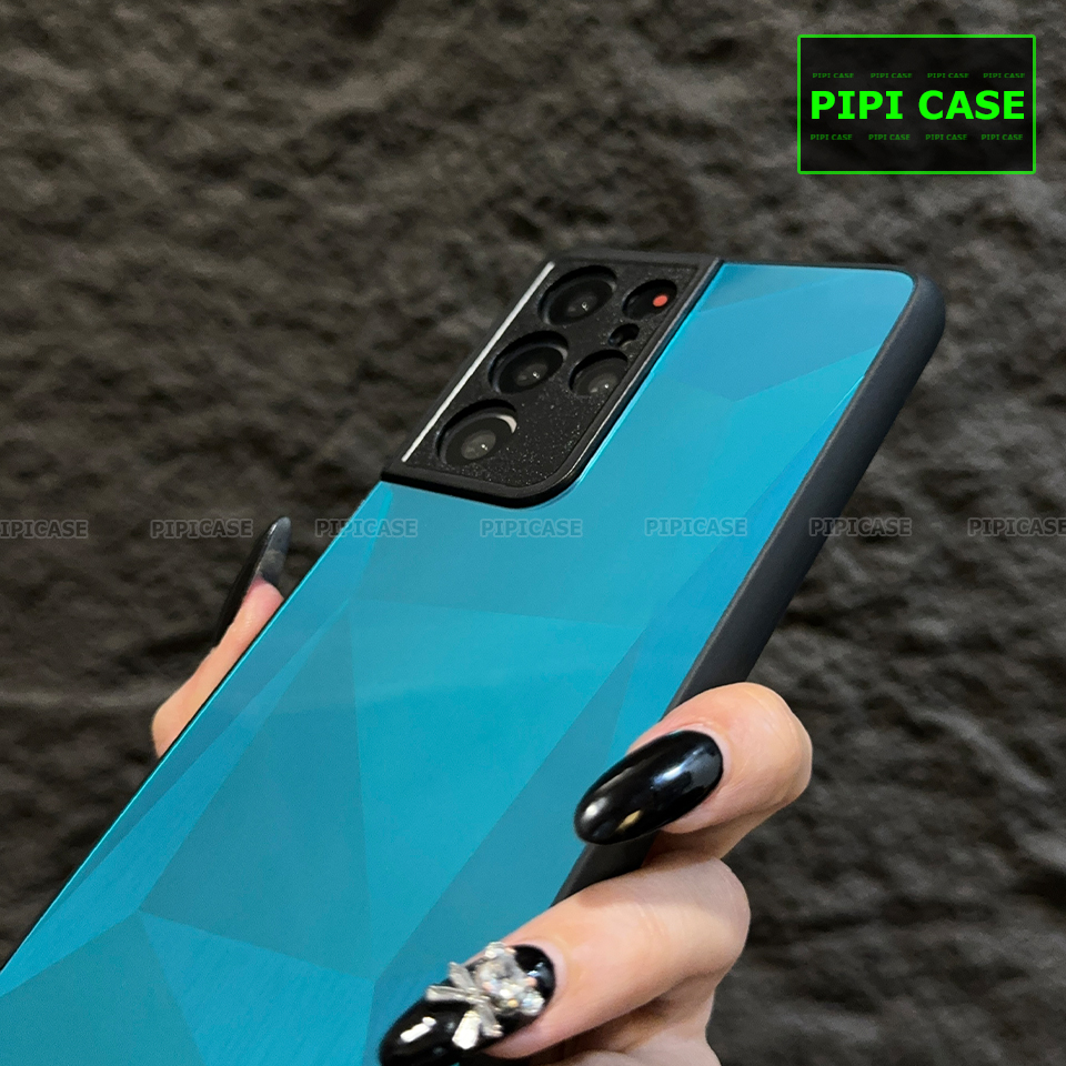Ốp Lưng Samsung S21 Ultra 5G - Kim Cương 6D - Xanh Ngọc_thumbnail_2