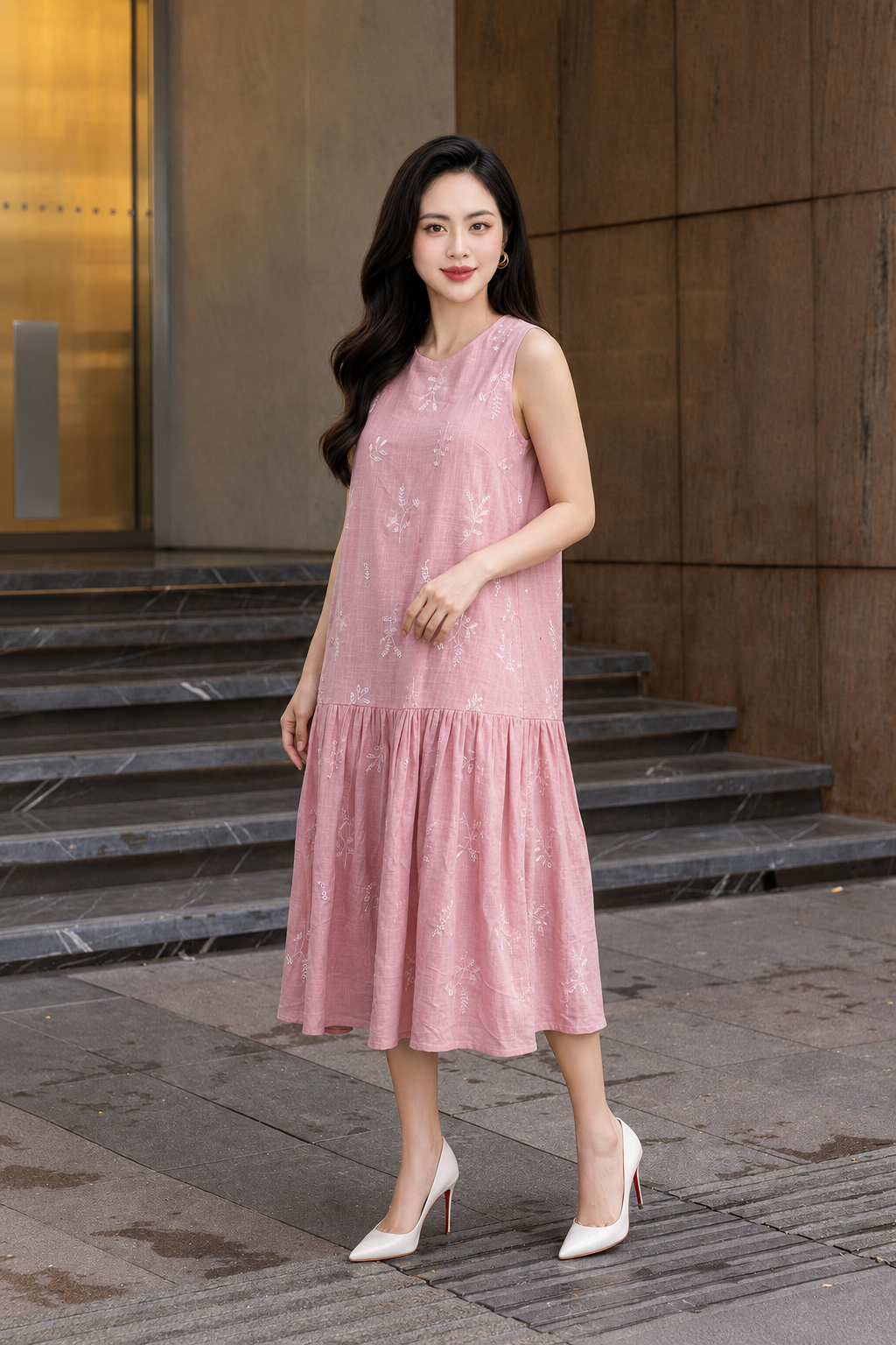 LV0402 - VÁY HỒNG