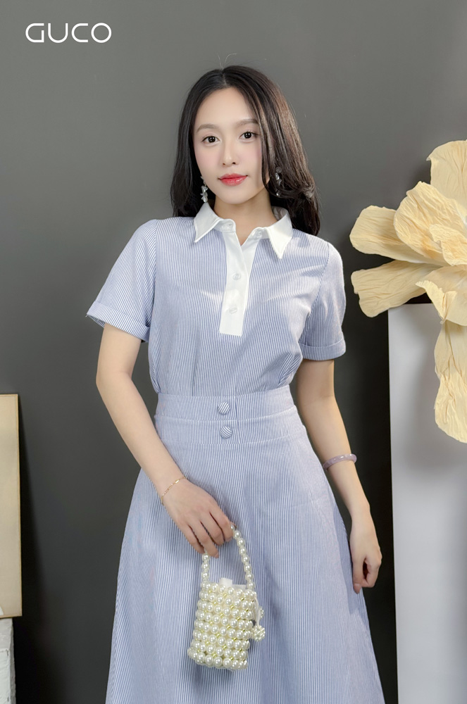 ÁO THUN KẺ SỌC CỔ PHỐI - XANH_thumbnail_4