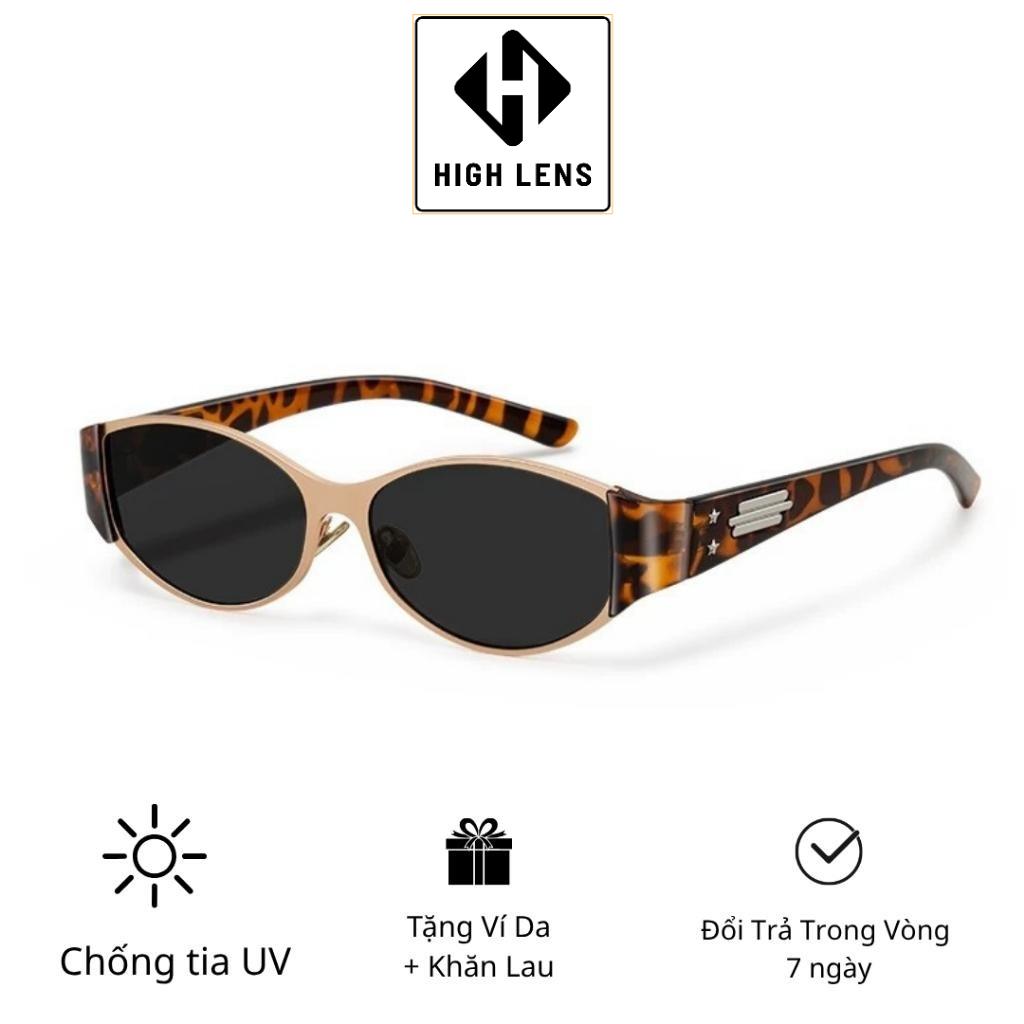 Kính Râm Form Oval Slim Unisex Gọng Kim Loại Kính Thời Trang UV400 Hot Trend_thumbnail_1
