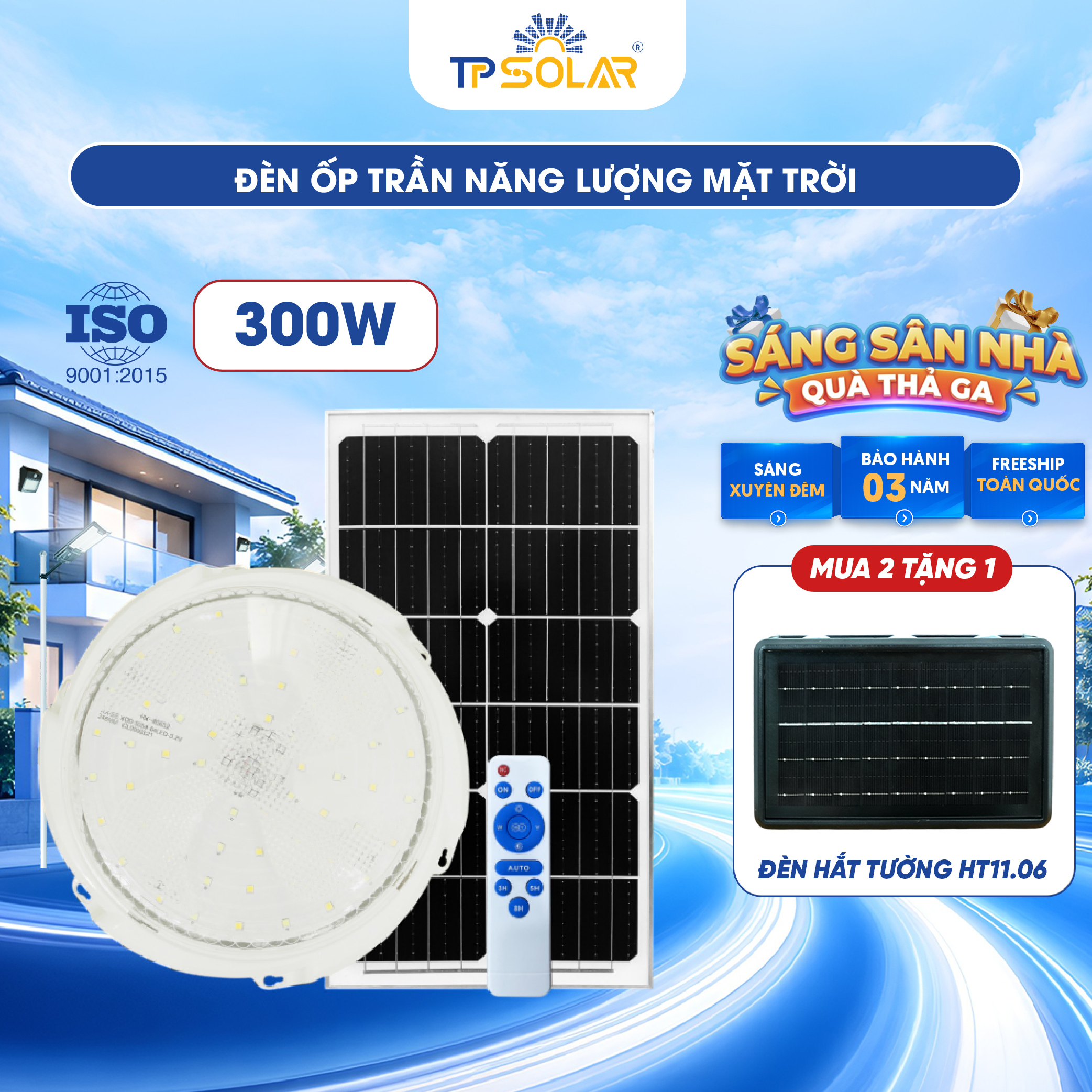 Đèn ốp trần năng lượng mặt trời TP SOLAR OT01
