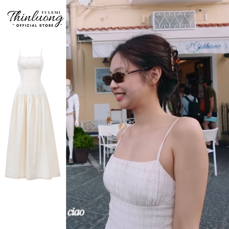 Đầm linen dáng dài hai dây thanh lịch Jen