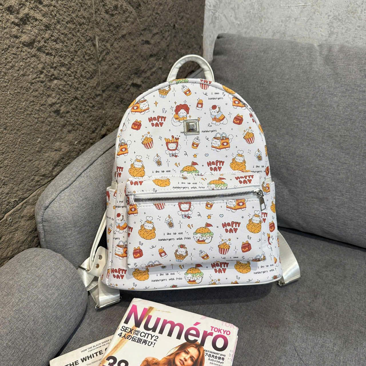 Balo Thời Trang Nữ Cunbag Họa Tiết Chibi Đáng Yêu Balo Đeo Vai Nhiều Ngăn Màu Pastel Đi Chơi BL438_thumbnail_2