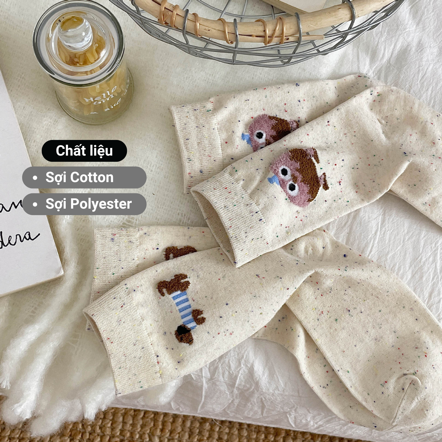 Set 5 đôi tất cao cổ nữ họa tiết thú cưng dễ thương GOMTAT, vớ chân cute chất cotton mềm mịn, co dãn – JIN-2516_thumbnail_4