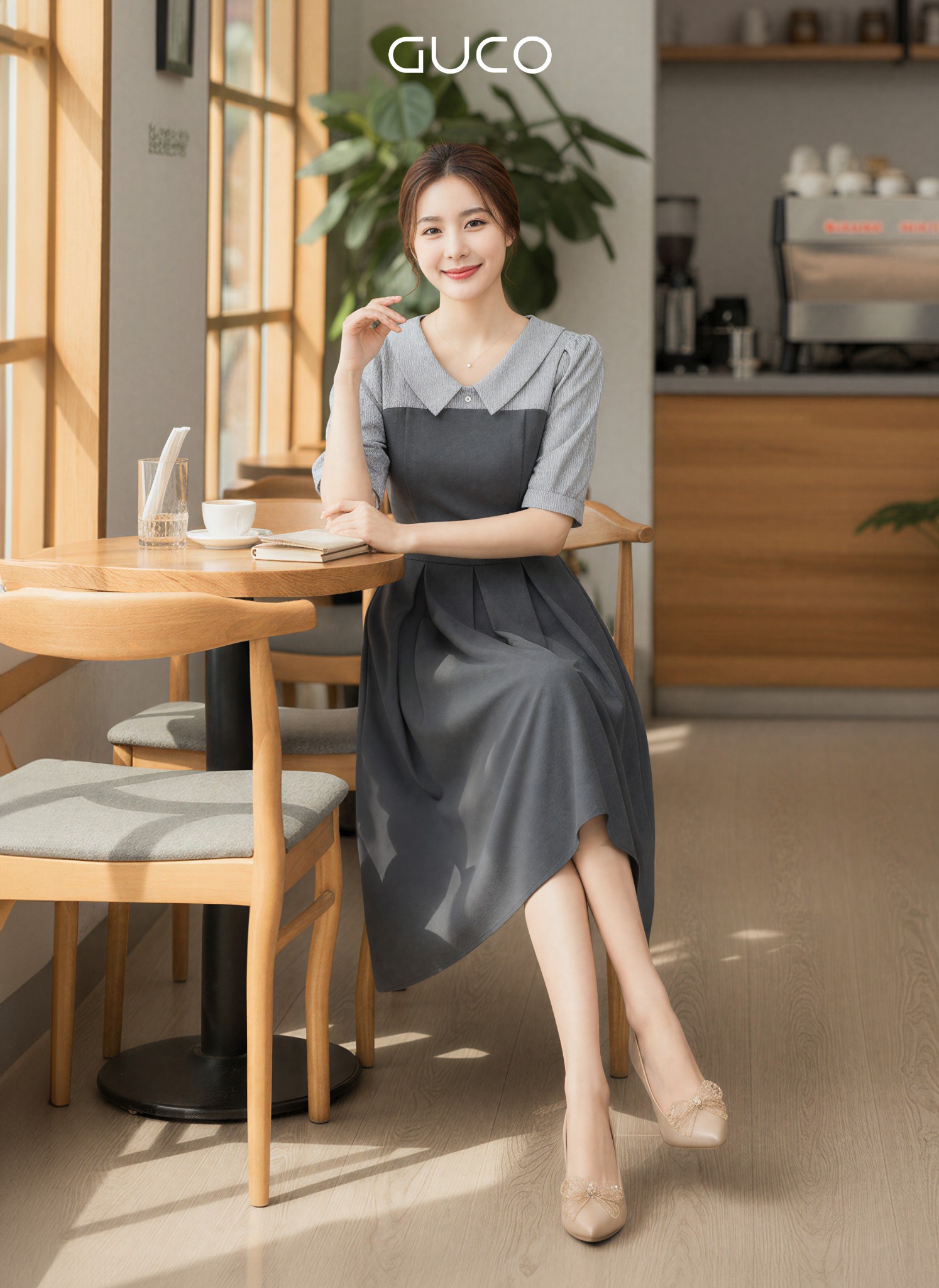 ĐẦM XÒE TAY PHỐI  ĐÍNH NÚT - XÁM_thumbnail_1