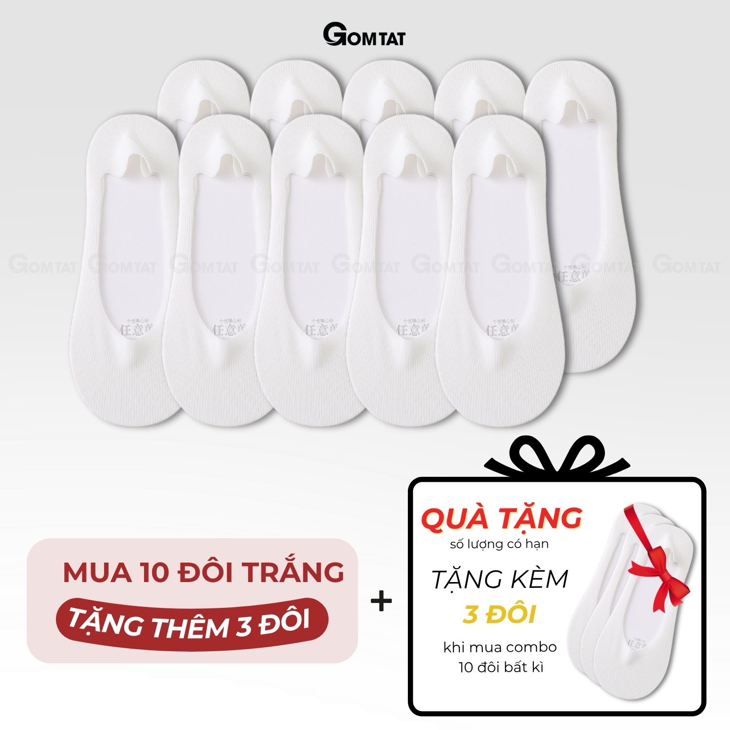 Combo tất đi giày lười nữ GOMTAT, có đệm silicon chống tuột gót, chất liệu cotton êm chân - KOL-1302_thumbnail_18