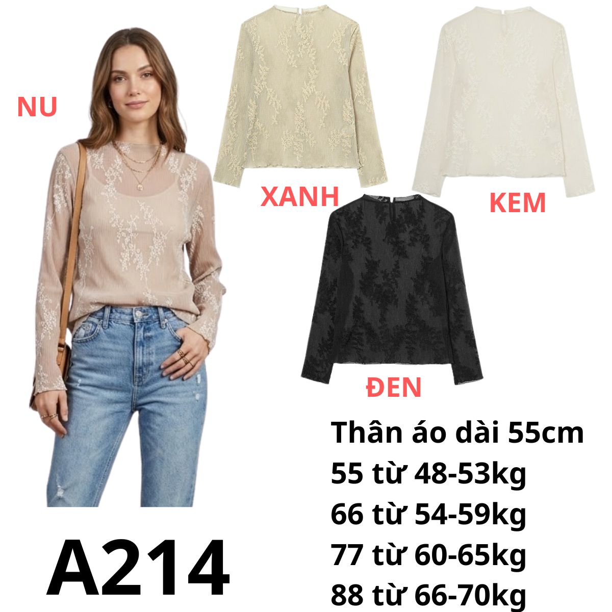 A214 - Áo voan kiểu
