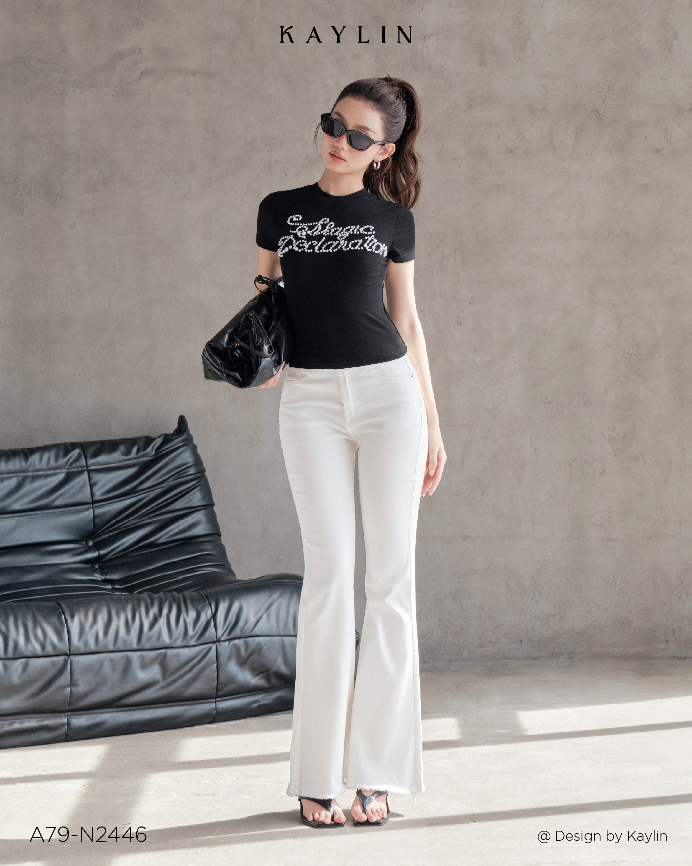 Áo Thun Đính Ngọc KAYLIN Statement Tee