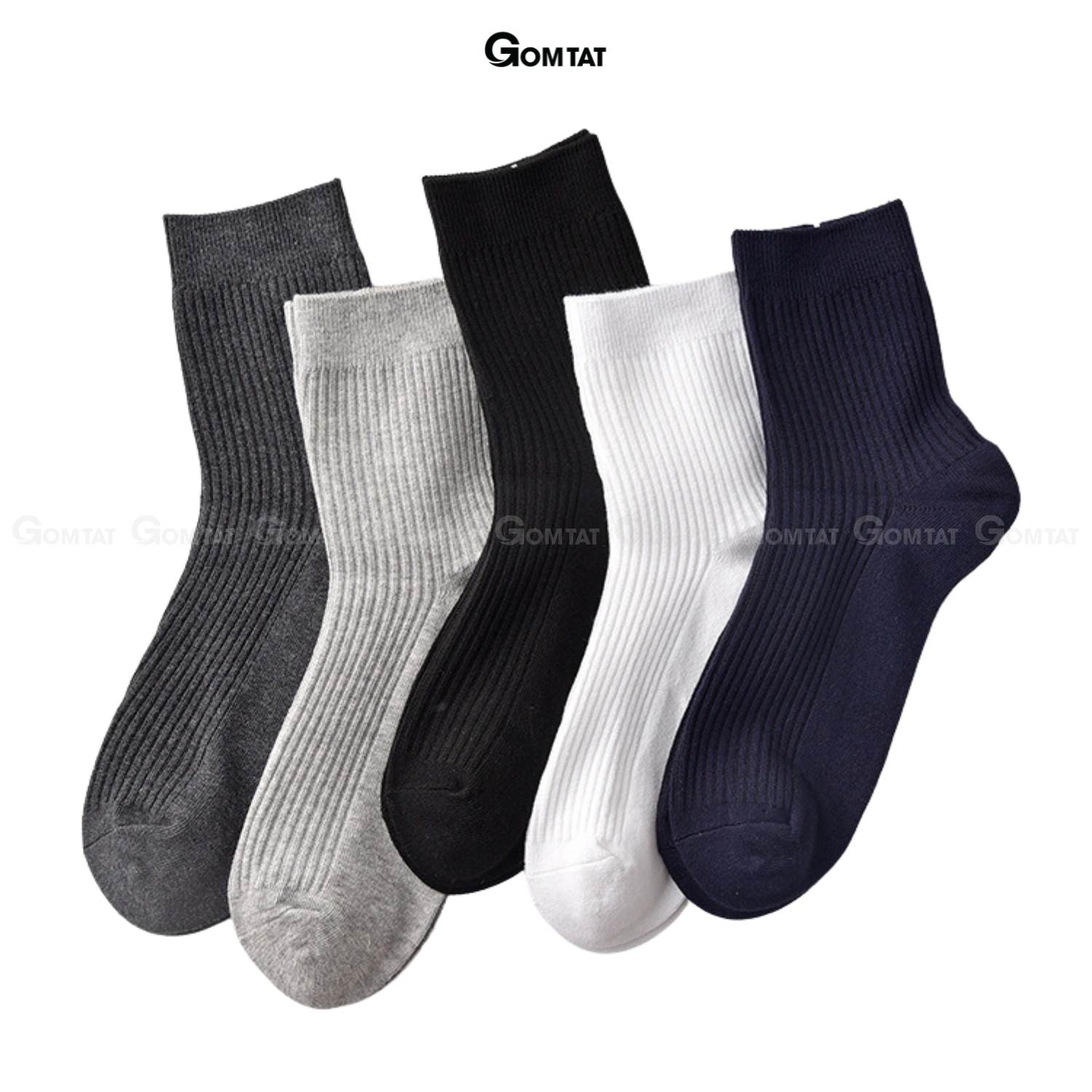 Combo tất vớ cổ cao nam nữ GOMTAT trơn gân tâm, chất liệu cotton cao cấp, khử mùi - MIA-2001_thumbnail_19