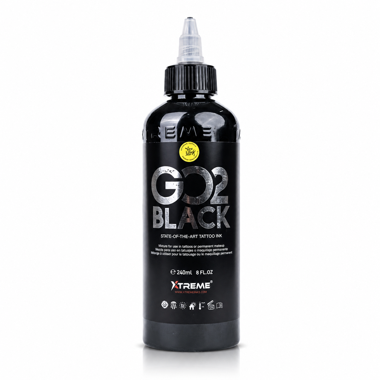 Mực xăm đen Xtreme GO2 Black Tattoo Ink (8oz) - Made in USA