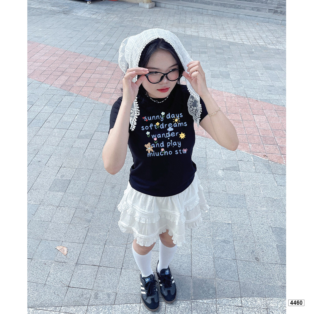 Áo baby tee form ôm Hàn Quốc sunny days Miucho 4460_thumbnail_3
