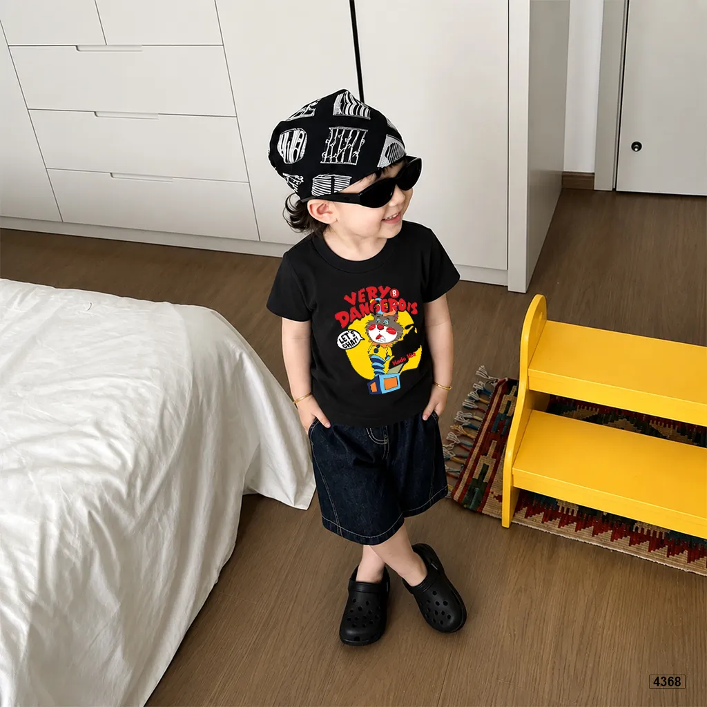 Áo thun bé trai form rộng Very Dangerous cổ tròn Kado 4368_thumbnail_4