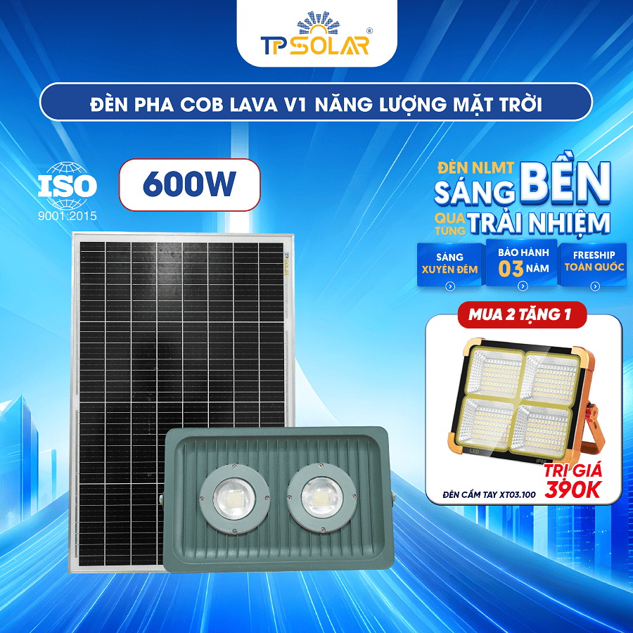 Đèn pha COB LAVA V1 năng lượng mặt trời TP SOLAR PRO CO21