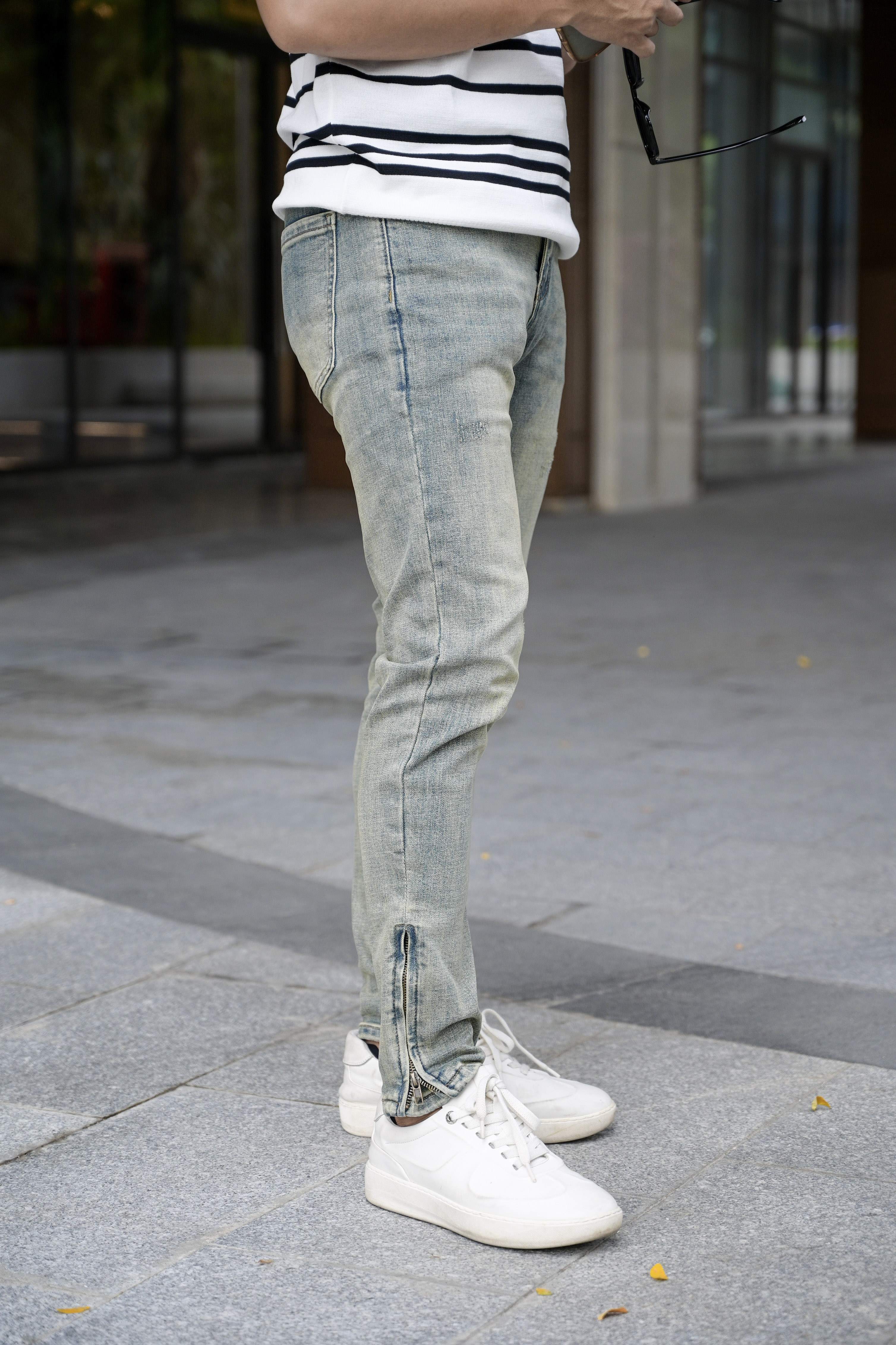 QB9 - Quần Jeans Nam Slim Fit Xanh Rừng Cổ, Chất Co Giãn, Phong Cách Thời Thượng Thu Đông