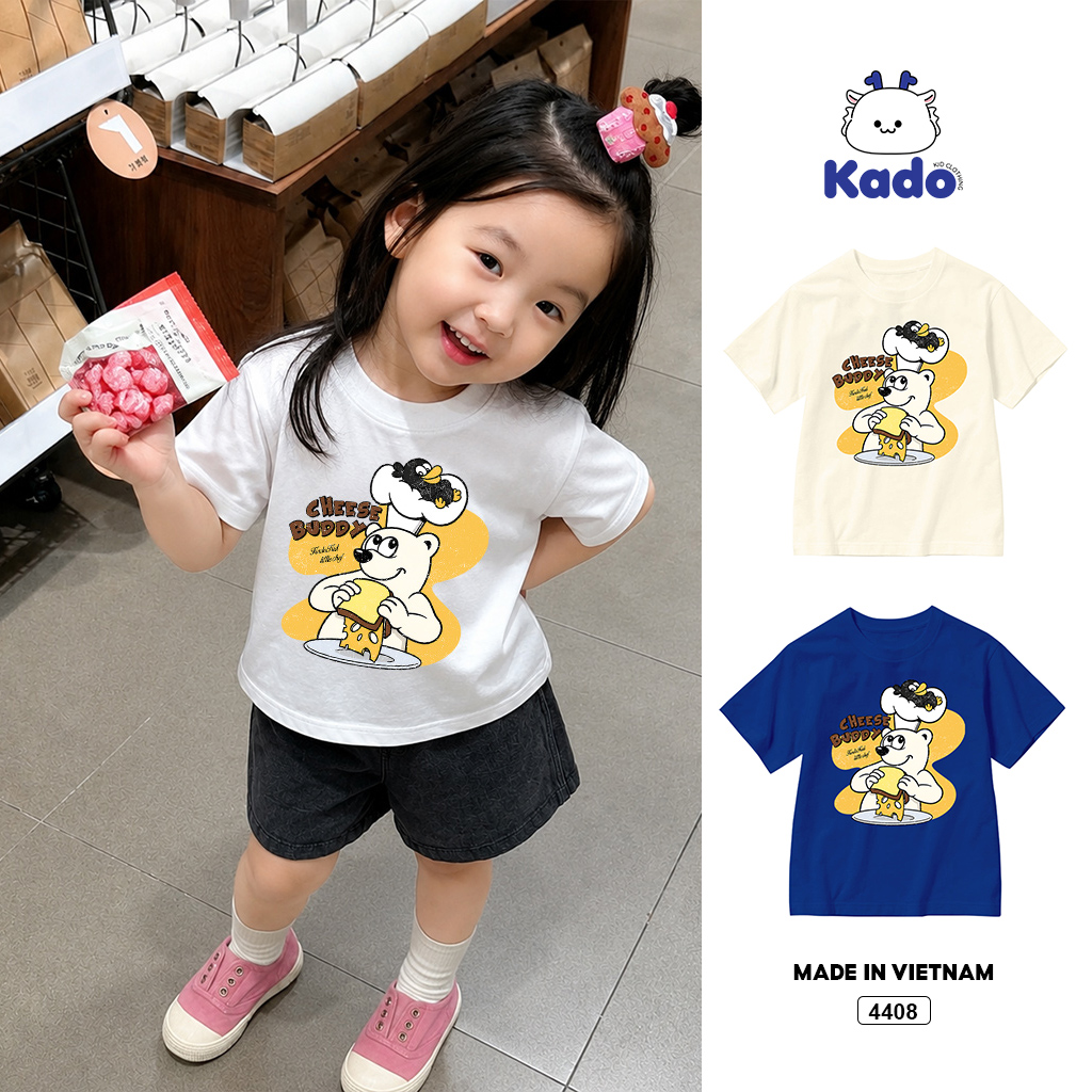 Áo thun bé trai form rộng tay ngắn Hàn Quốc Kado 4408