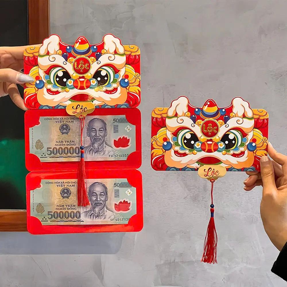 Bao lì ẋì xếp 2 ngăn, 6 ngăn, 10 ngăn độc đáo xuân Bính Ngọ Tết 2026 giấy đỏ cao cấp