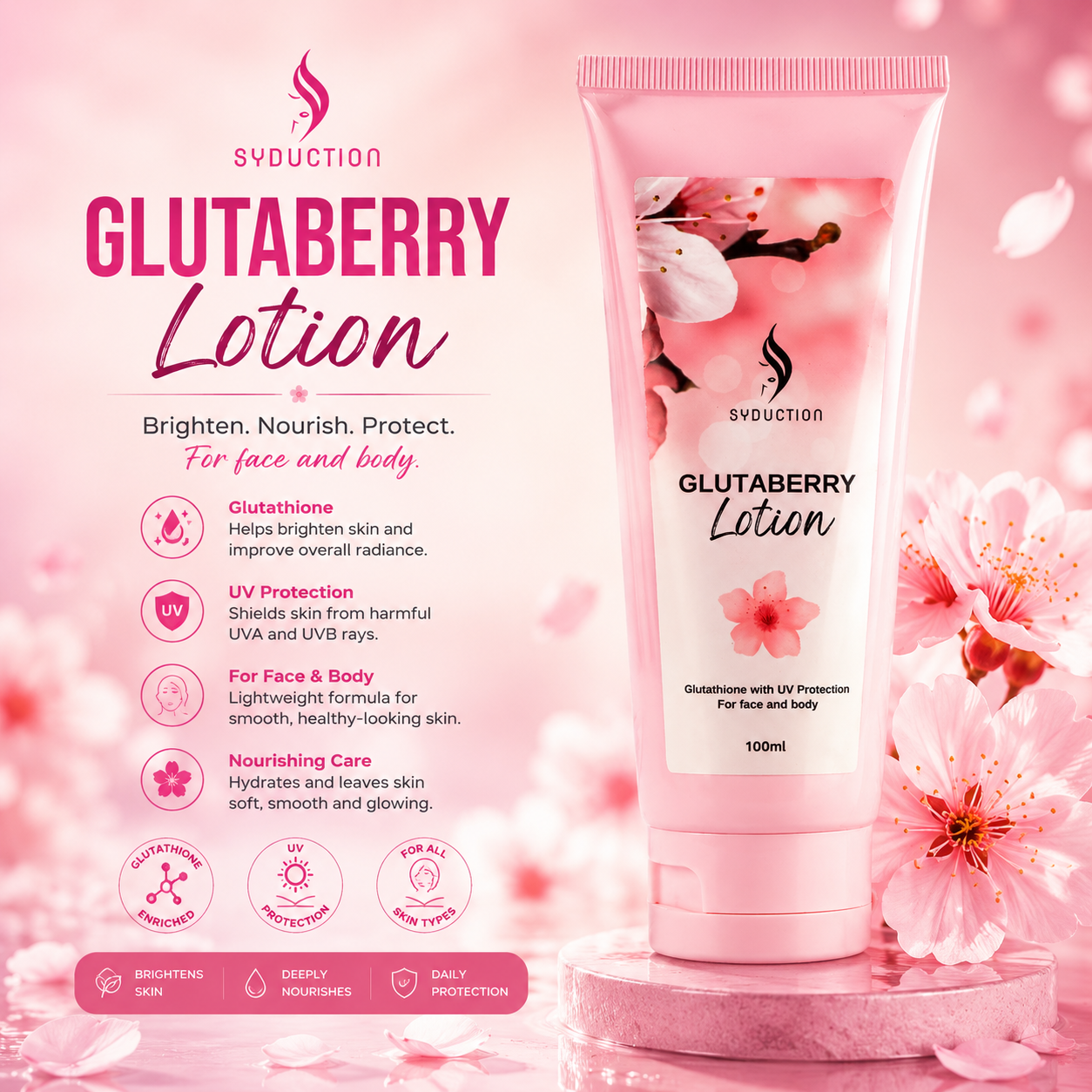 Glutaberry Lotion Whitening Sunscreen (100ml)