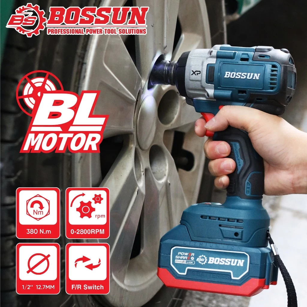 Máy siết Bulong Bossun BS-IW380CP –Máy siết Bulong lực 380N- Động cơ không than - Không chổi than - Đầu đa năng 12,7mm - Giá rẻ_thumbnail_3