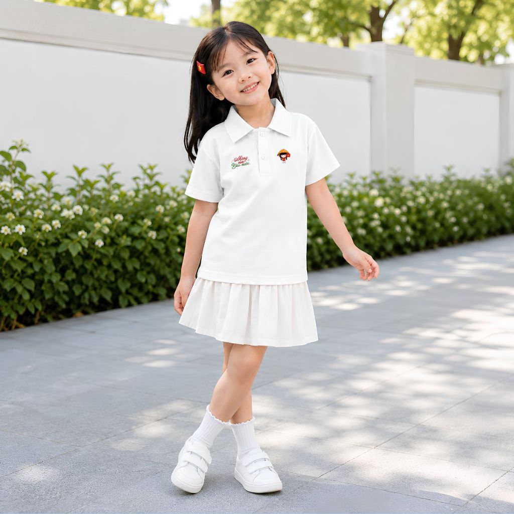 Áo polo cho bé trai và bé gái hình Măng non yêu nước - Loza Mã: PL006_thumbnail_3
