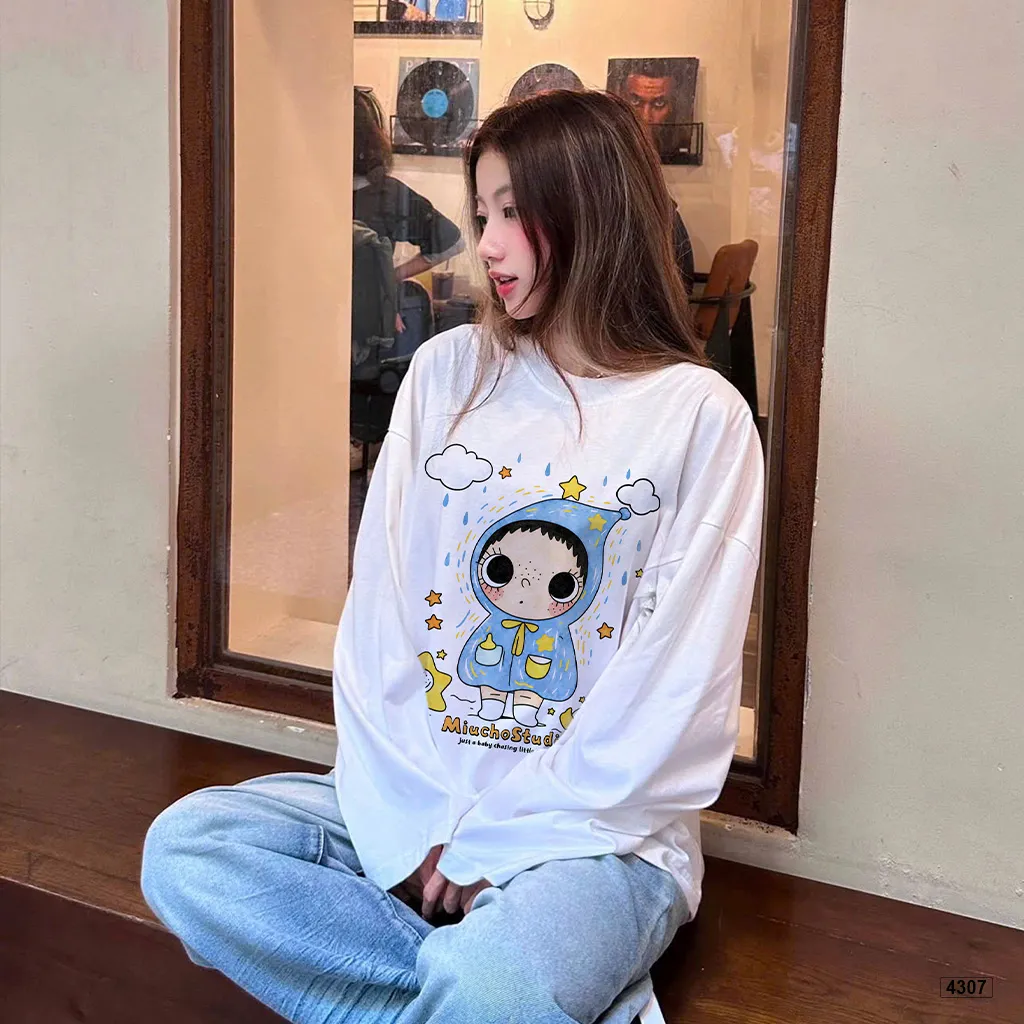 Áo thun tay dài unisex form boxy Miucho 4307_thumbnail_3