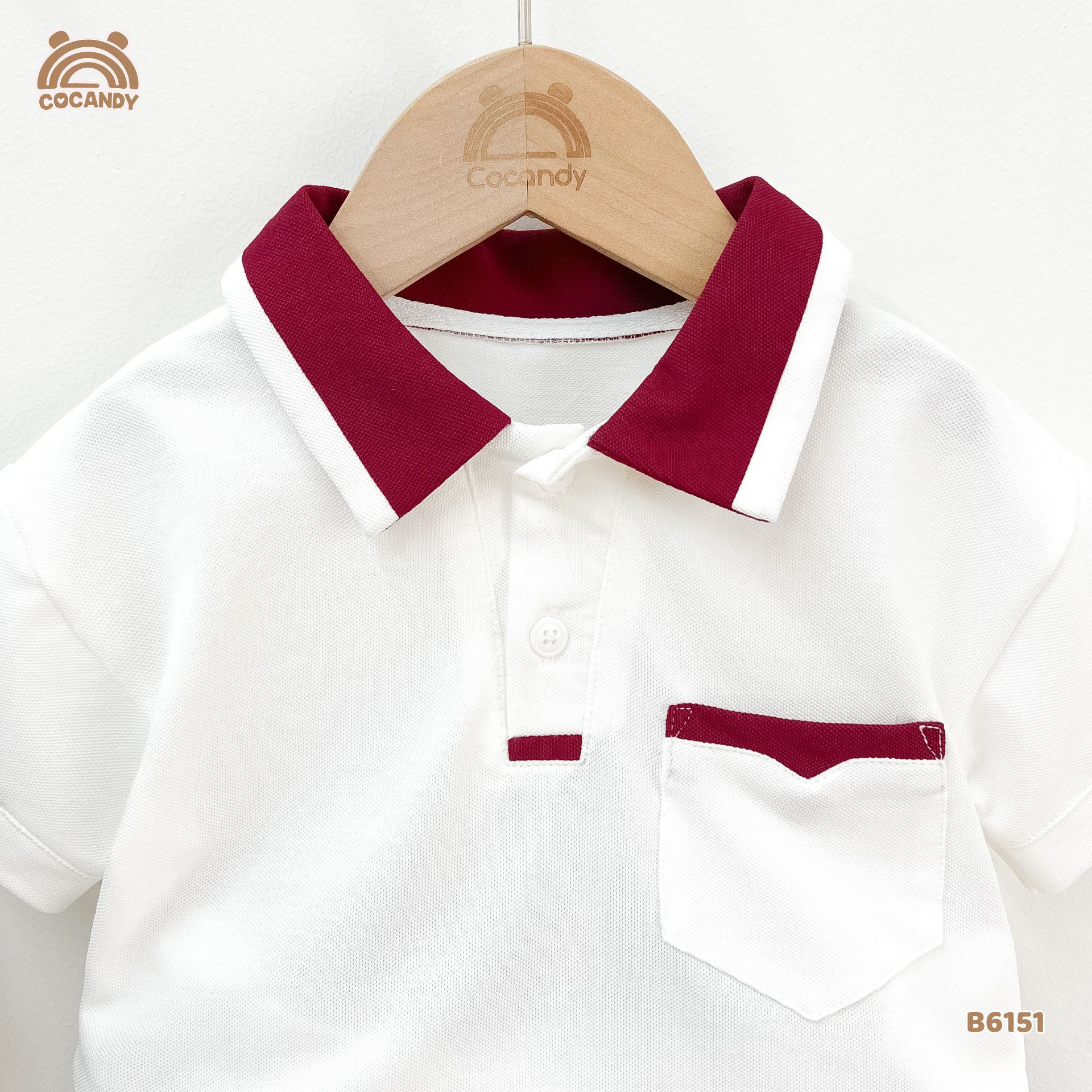 Bộ cộc polo TRẮNG phối đỏ túi ốp_thumbnail_2