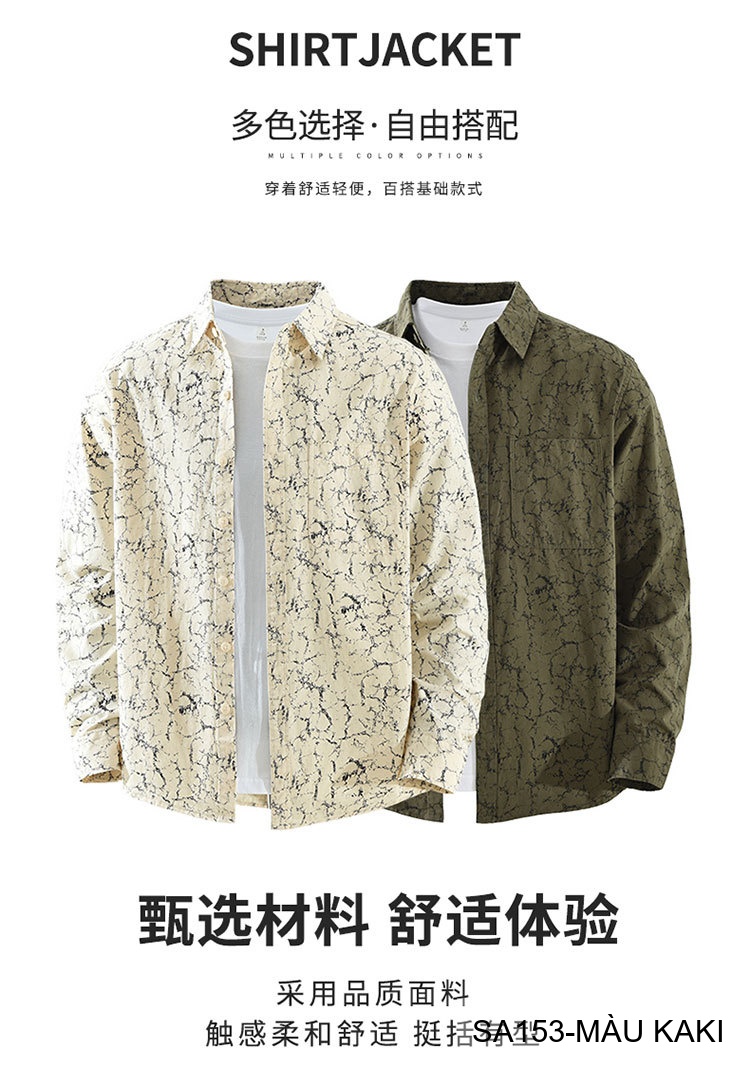 SA153 - Áo sơ mi nam dài tay họa tiết thời trang, dáng rộng thoải mái, phong cách streetwear_thumbnail_9