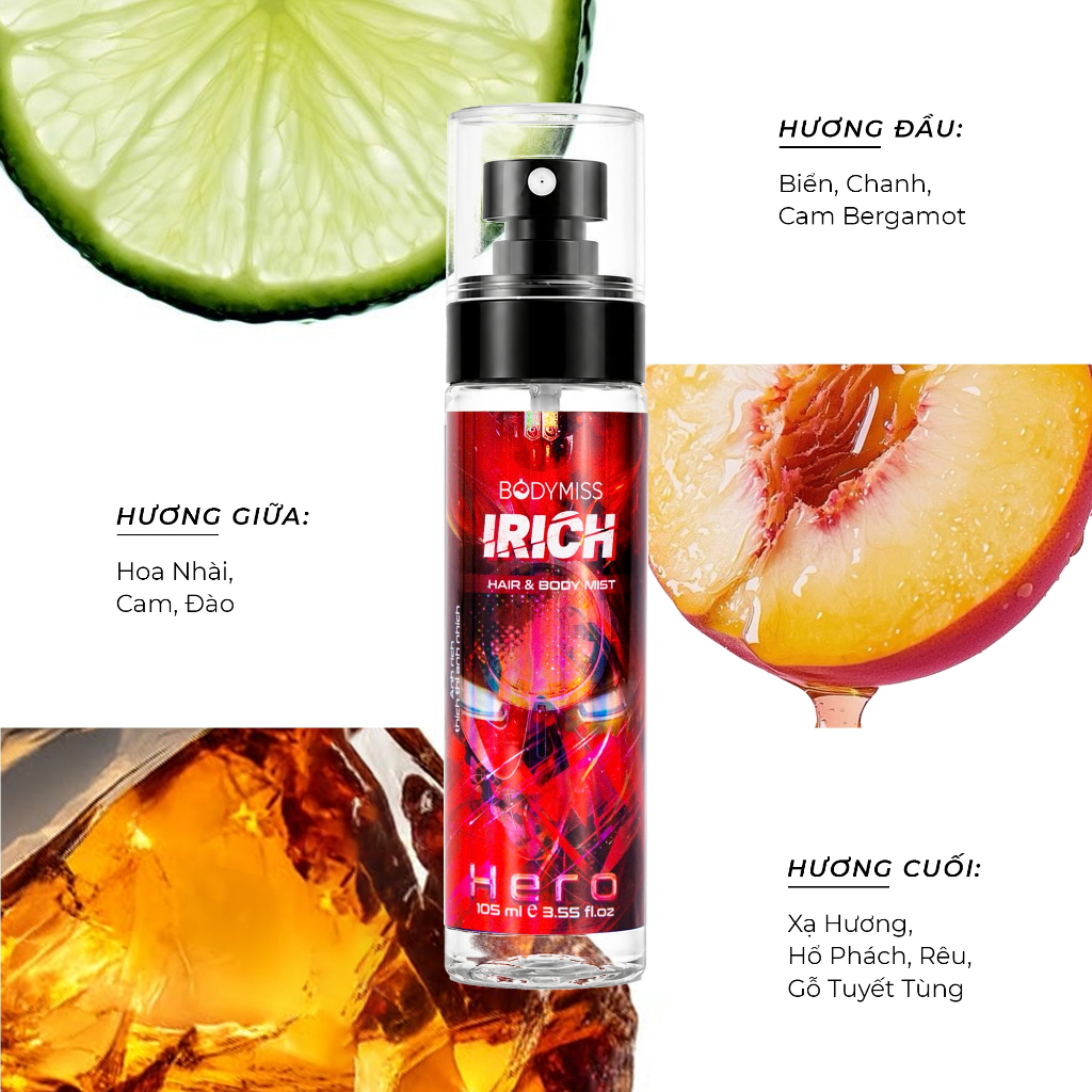 Body Mist Nam Nữ Bodymist Xịt Thơm Hương Nước Hoa Unisex Lưu Hương Lâu BODYMISS_thumbnail_13