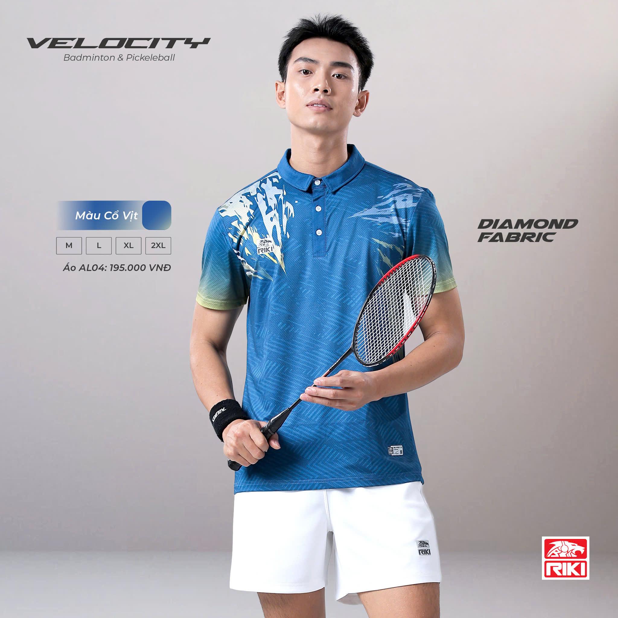 Áo Cầu Lông Pickleball Riki Velocity AL04 Thun Mè Kim Cương 5 Chiều Thể Thao Đương Đại_thumbnail_2