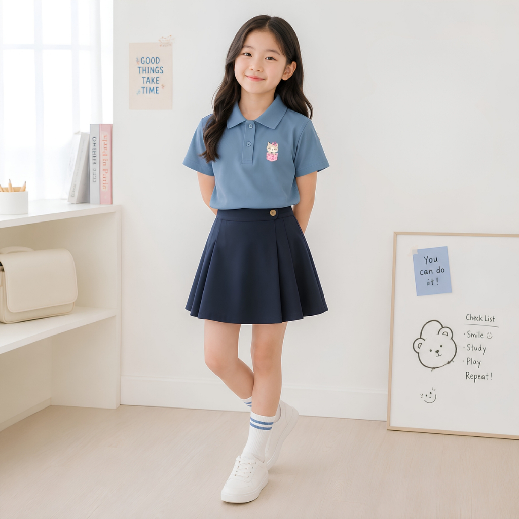 Áo polo bé gái in hình HỘP QUÀ MÈO CON - Loza Kids PL3648_thumbnail_6