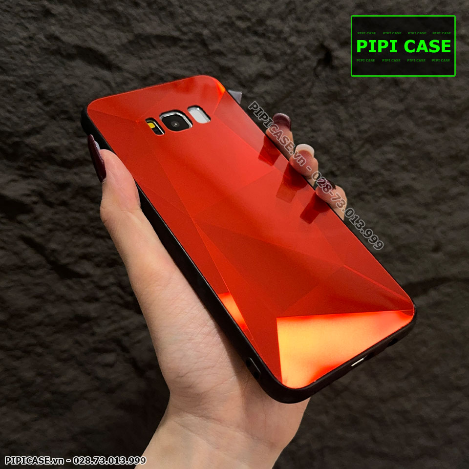 Ốp Lưng Samsung S8 Plus 5G - Kim Cương 6D - Đỏ