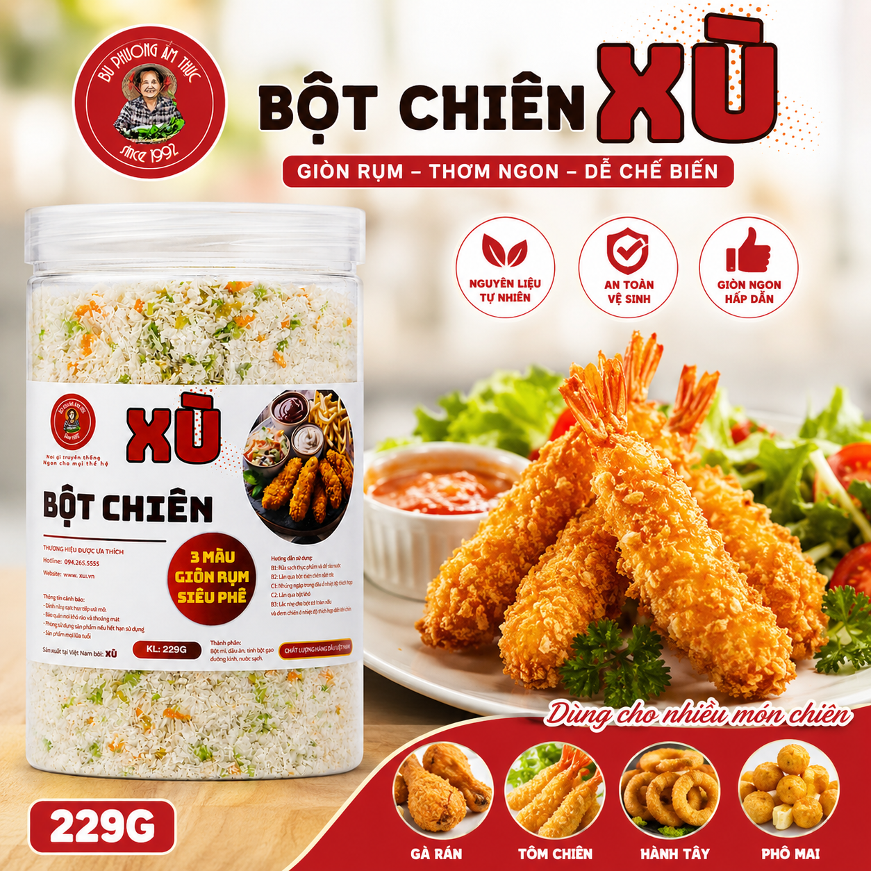 Bột Chiên Xù Bu Phương 229G – Giòn Rụm - BP10