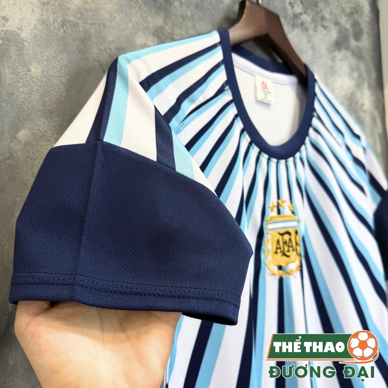 Quần Áo Bóng Đá ĐT Argentina Khởi Động Thun Mè Thoáng Khí Thể Thao Đương Đại_thumbnail_3