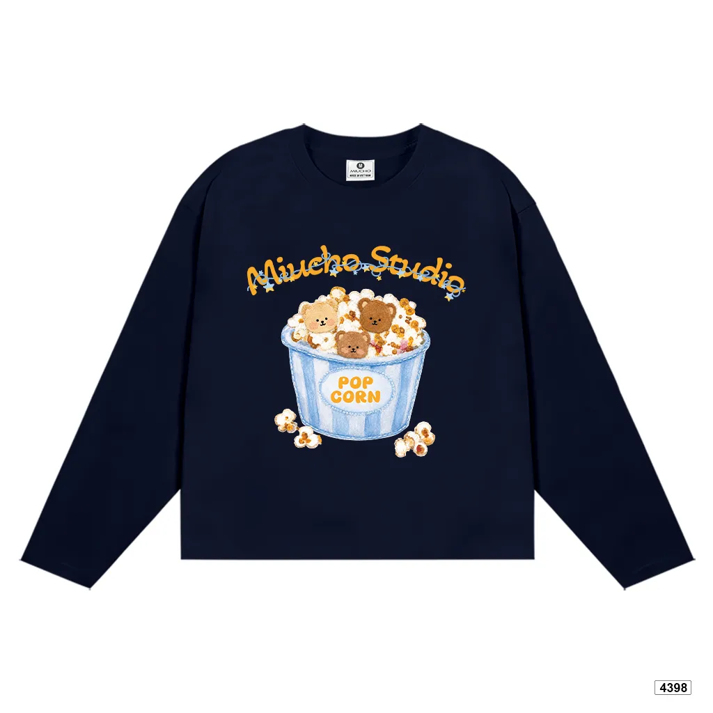 Áo thun tay dài nữ popcorn bear form boxy Miucho 4398_thumbnail_9