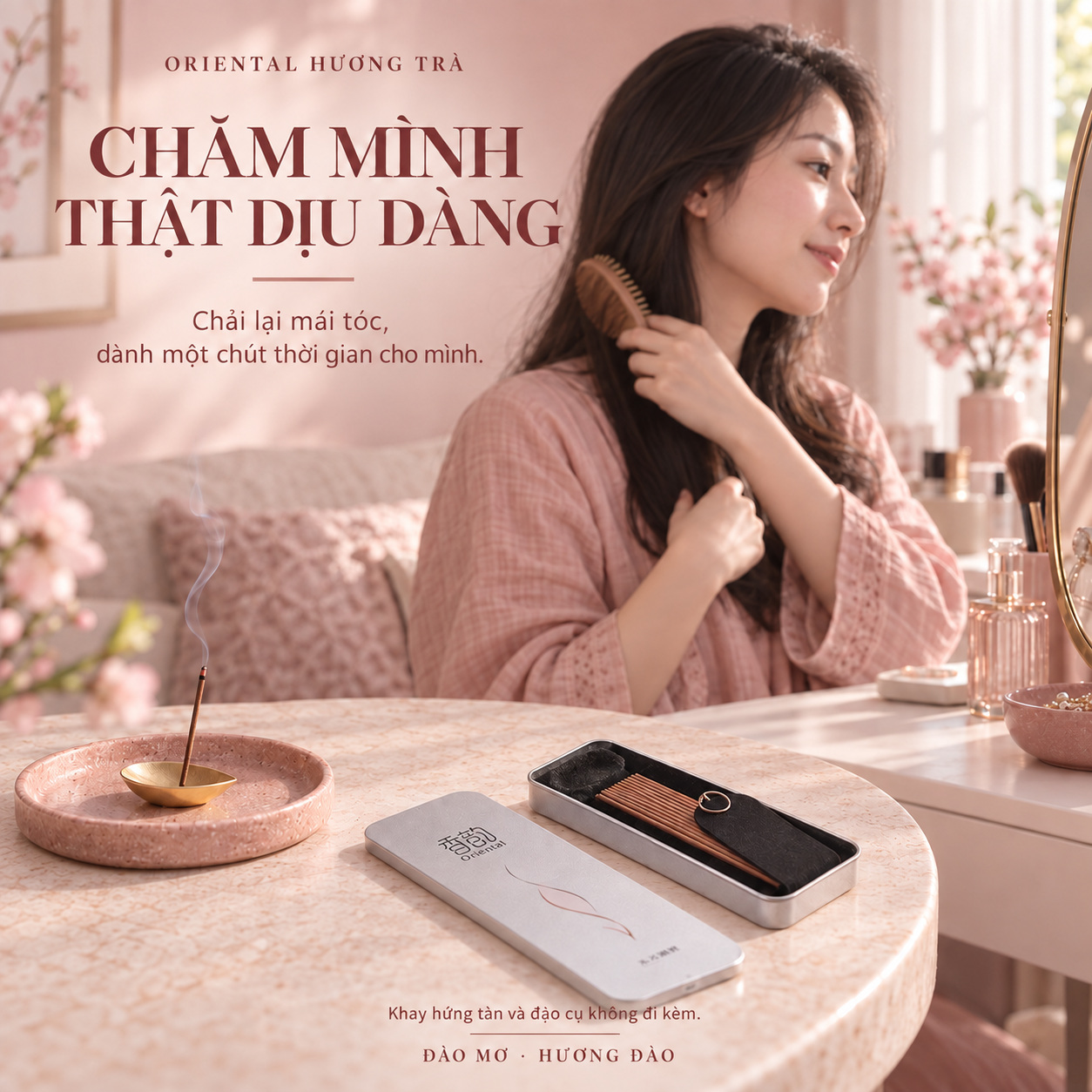 Đào Mơ - Nhang thơm không tăm Oriental hương Đào, 30 que, tặng đế cắm_thumbnail_6