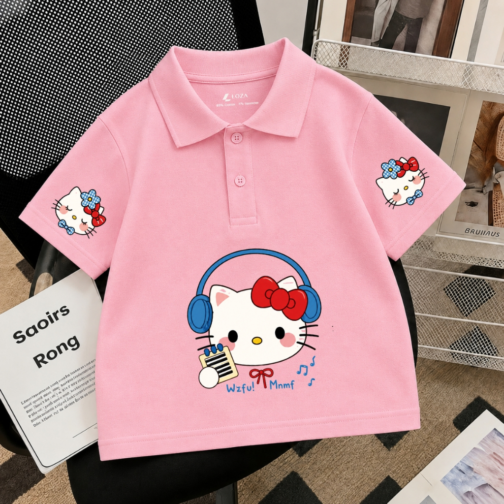 Áo polo cho bé gái hình Hello Kitty nhiều mẫu - Loza Kids PL008_thumbnail_1