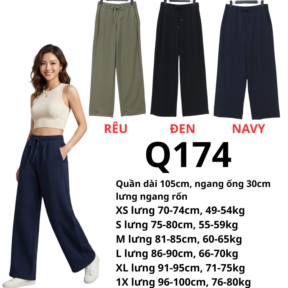 Q174- Quần thun suông