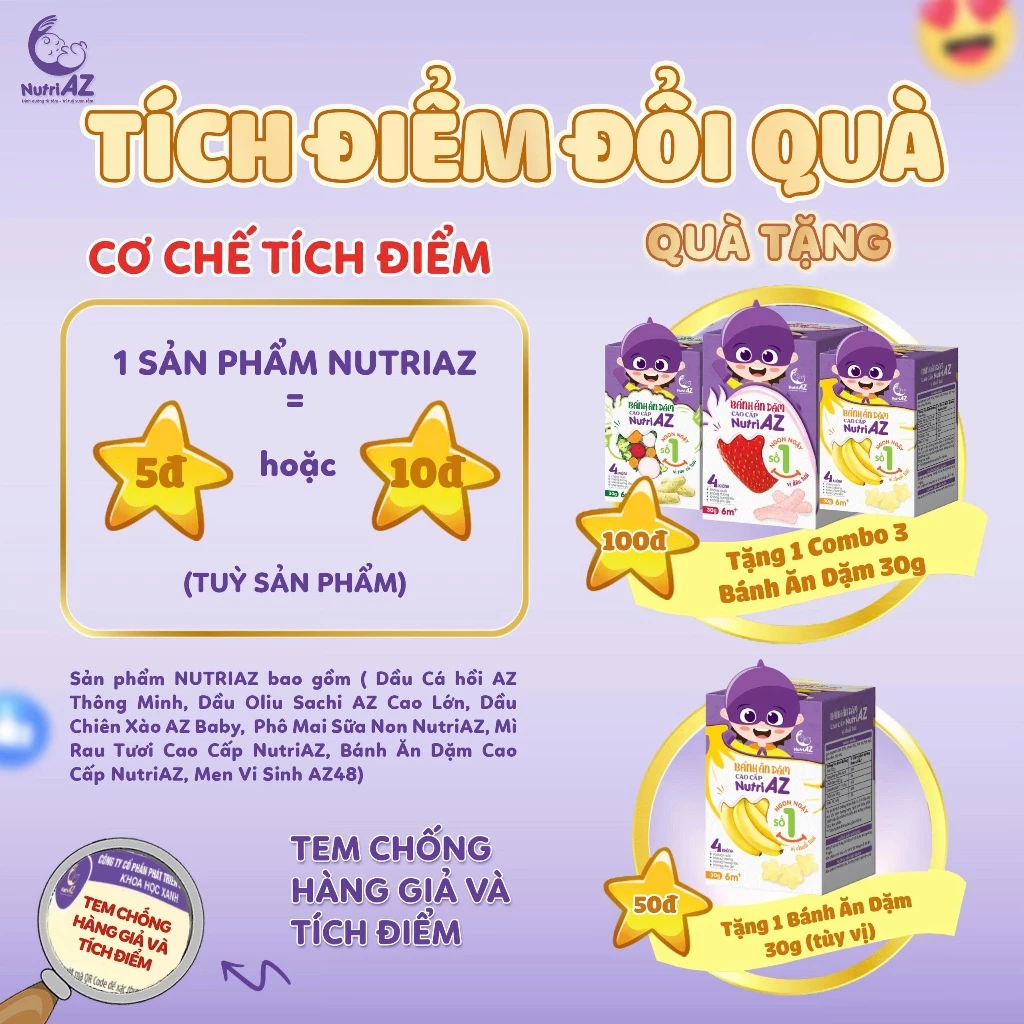 Bánh Ăn Dặm Cao Cấp NutriAZ Vị Trái Cây, Rau Củ Cho Trẻ Từ 6 Tháng Tuổi_thumbnail_2