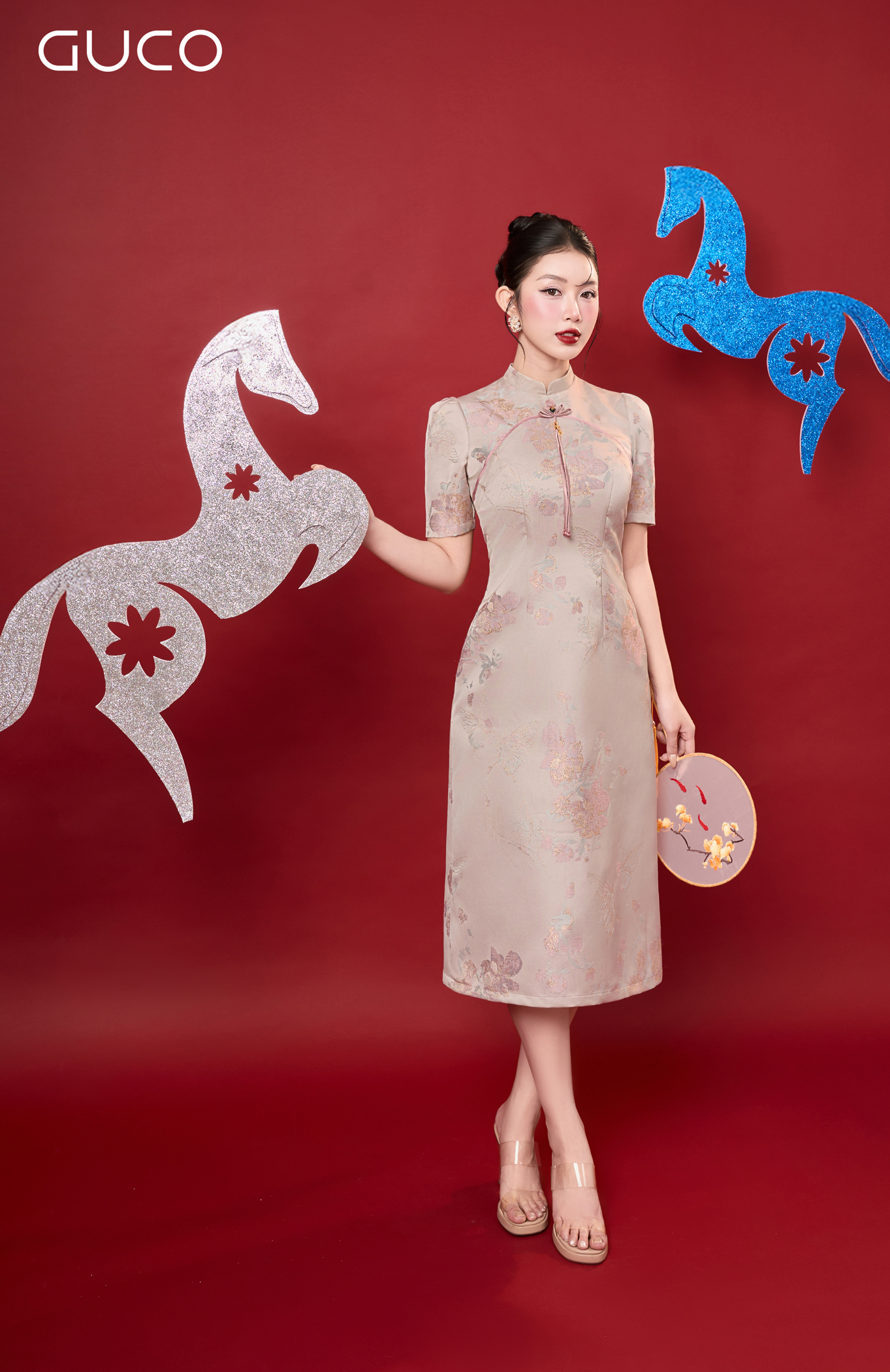 ĐẦM  A GẤM HOA CỔ TÀU - HOA  KEM 5050_thumbnail_4