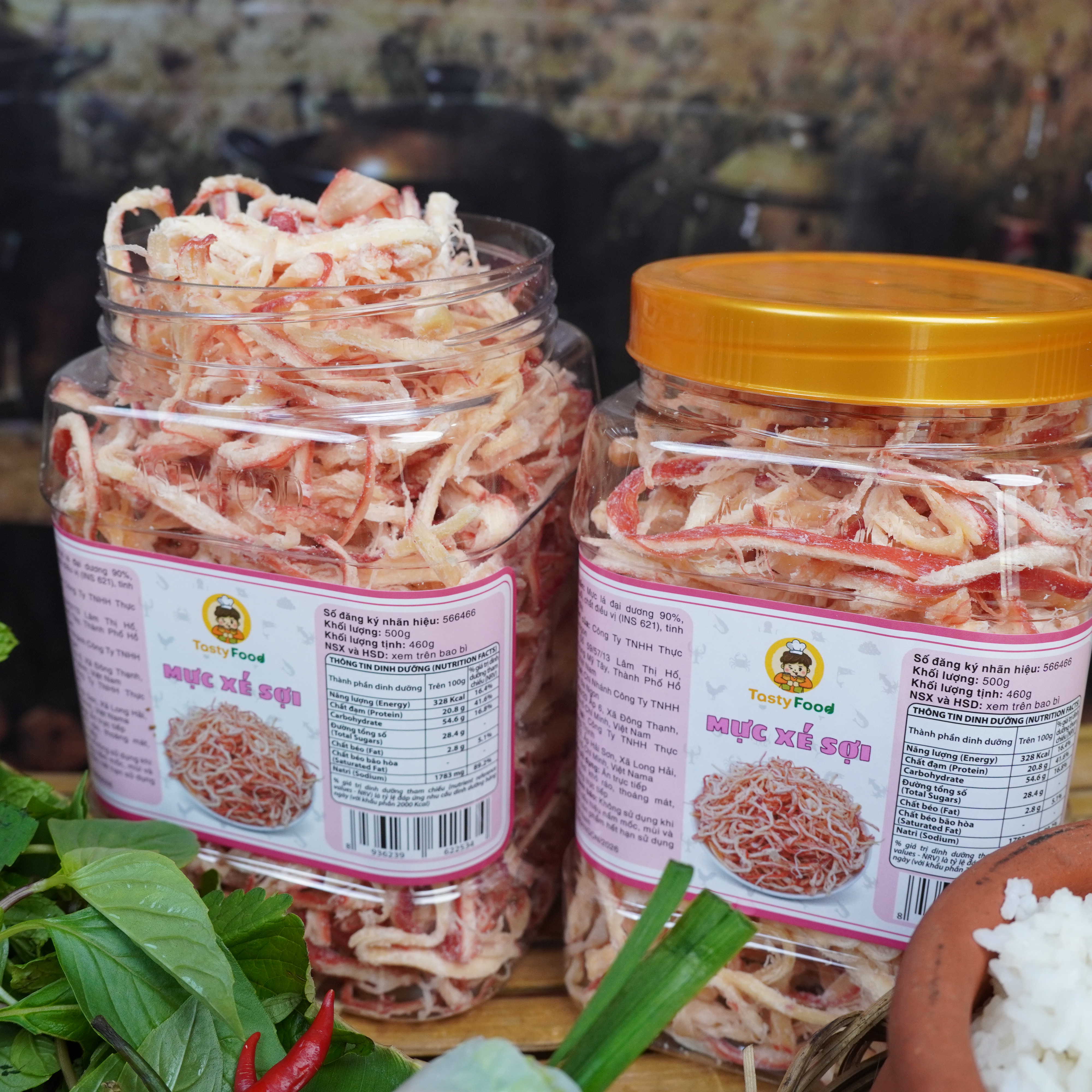 Mực Xé Sợi Tasty - Hủ vuông 500g