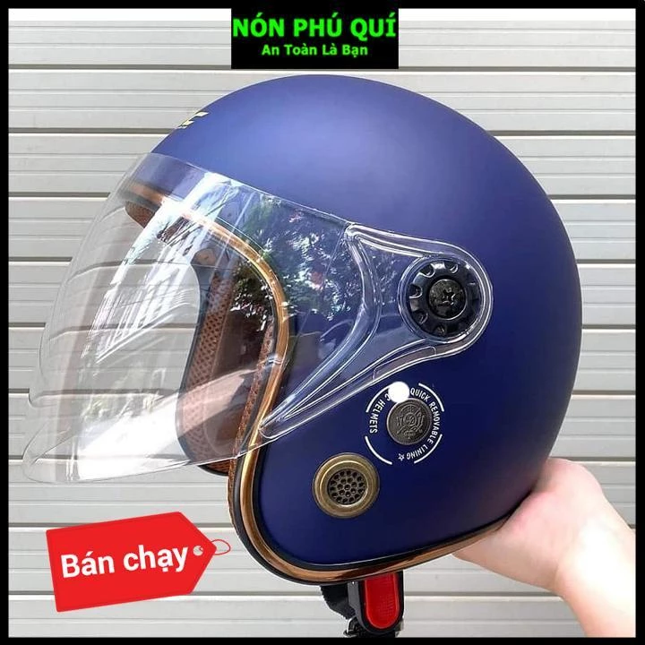 Nón bảo hiểm 3/4 kính dài thông gió nhiều màu đẹp - Nón Phú Quí NBH01_thumbnail_1