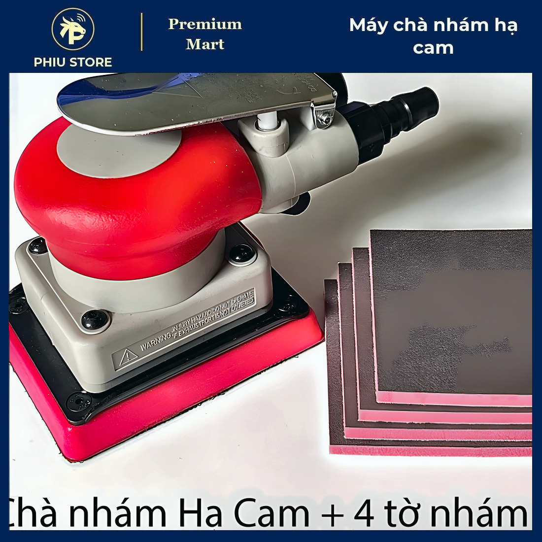 Máy chà nhám hạ cam, máy chà nhám hơi mini, máy đánh bóng xe ô tô, đế vuông 75x100mm, PHIU STORE_thumbnail_1