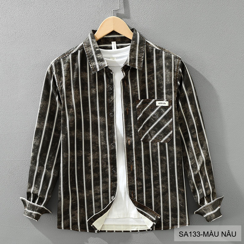 SA133 - Áo sơ mi nam dài tay kẻ sọc retro Nhật Bản chất cotton mềm mại, form rộng thời trang_thumbnail_12