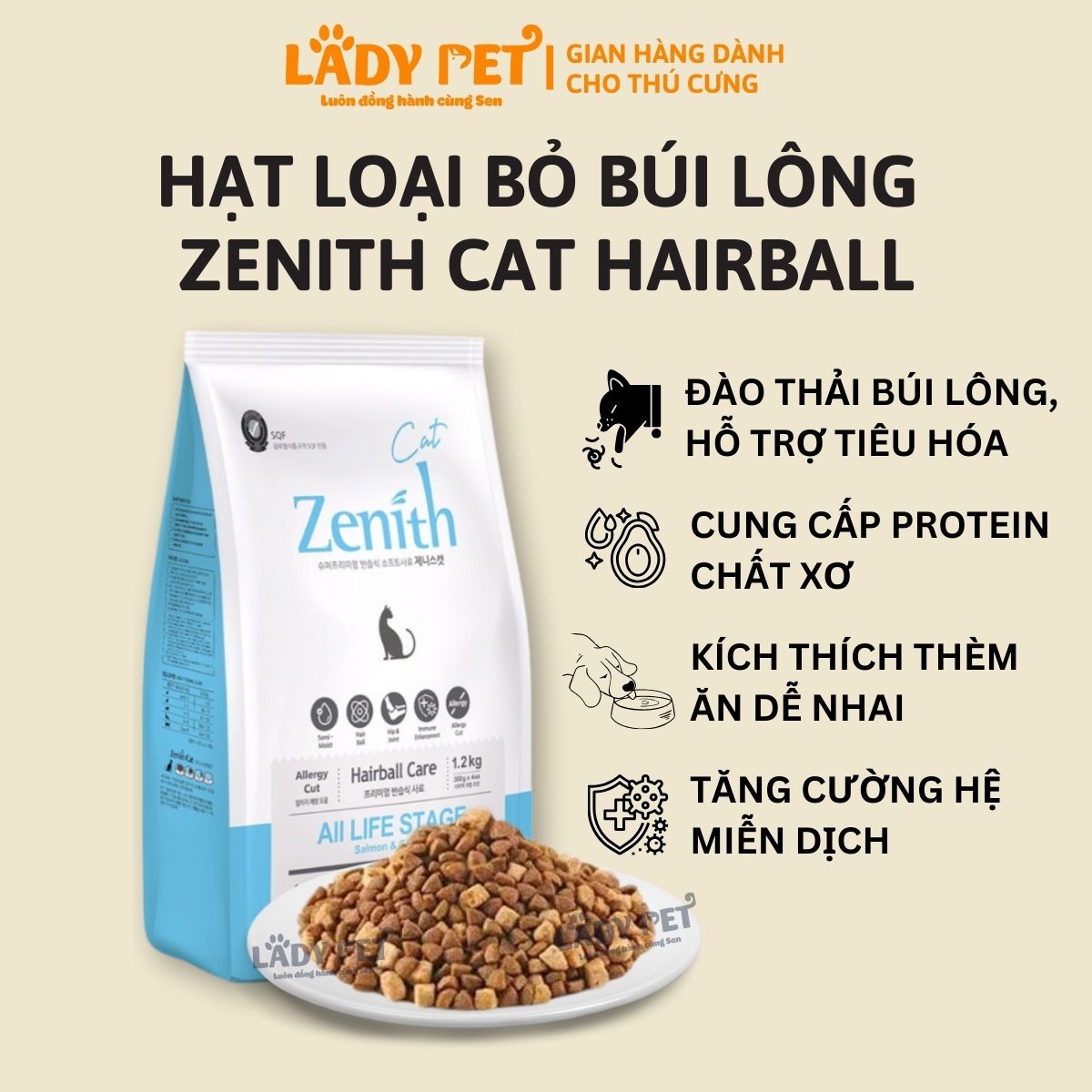 Hạt mềm zenith cho mèo