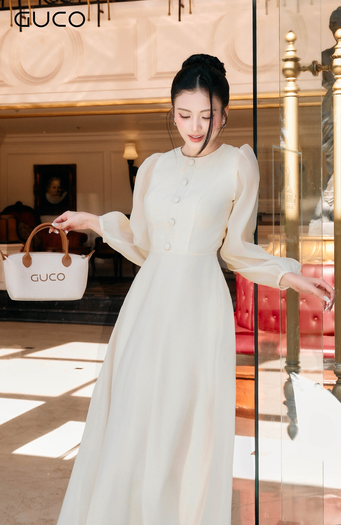 GUCO Đầm Maxi Trắng Ngọc Trai_thumbnail_2