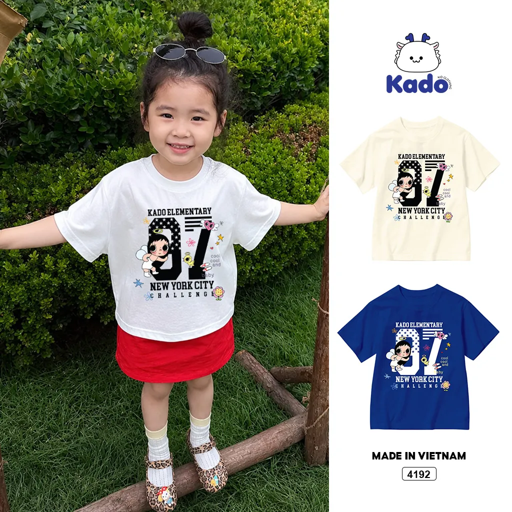 Áo thun bé gái năng động phong cách Hàn Quốc Kado 4192