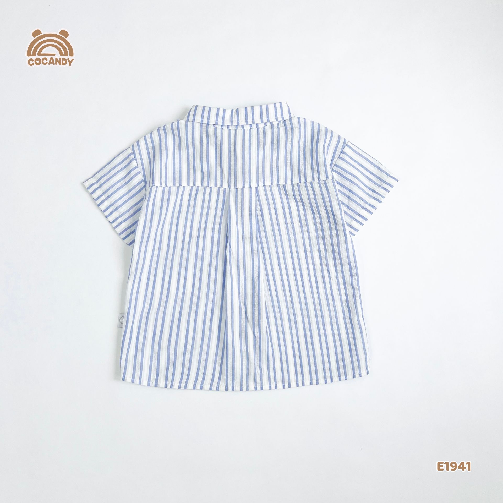 Áo cộc sơ mi kẻ XANH nẹp túi trắng_thumbnail_3