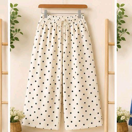 Quần lẻ 359 - quần váy xòe  hoa tiết bông hoa - vải Lenin đũi Lưng Thun  Thiết Kế Thời Trang Free size 45-75kg Phong Cách Hiện Đại Thoải Mái_thumbnail_1